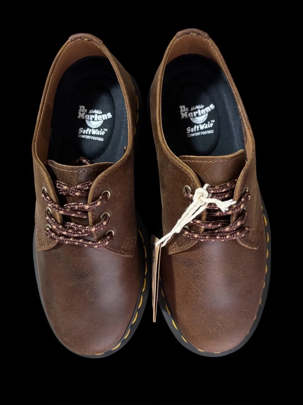 NEW Dr. Martens Parker Life Shield Dark Tan Leather Oxford Shoe 1461 SR  W5/M4